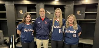 
			
				                                Pittston Area softball was represented at the second annual Bill Howerton Baseball and Softball Media Day by, from left: Julia Mehal, coach Frank Parente, Gianna Adams and Abbylynn Colleran.
 
			
		