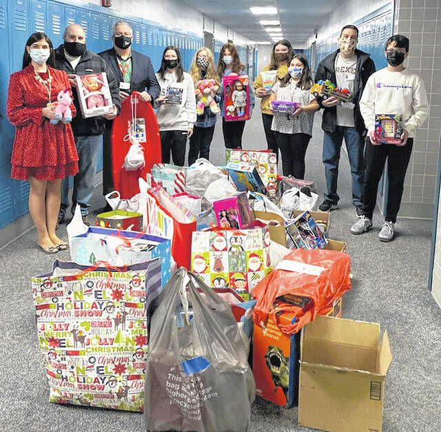 <p>Pittston Area’s Martin L. Mattei Middle School collected toys for the Greater Pittston Santa Squad for 2021.</p>
                                 <p>Submitted photo</p>