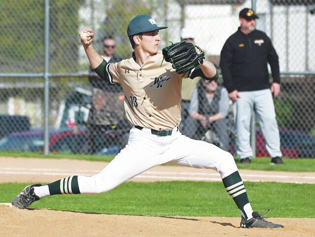 <p>Wyoming Area senior pitcher Colton Krogulski came in the game to relieve starting pitcher Kristian Pugliese. Krogulski pitched four innings giving up one hit and one run.</p>
                                 <p>Tony Callaio | For Sunday Dispatch</p>